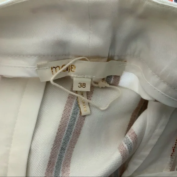 NEW Maje Cropped Striped Twill Wide Leg Pants M - Picture 8 of 8